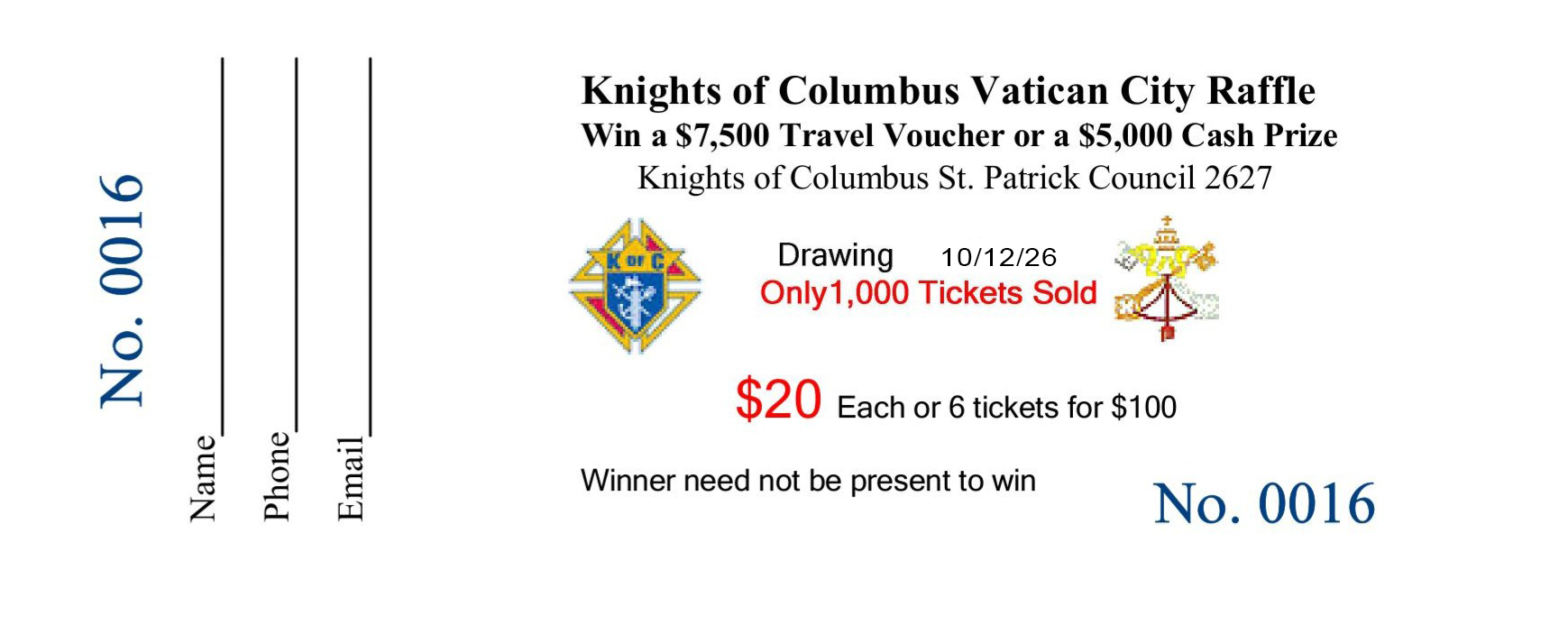 2026 Vatican City Raffle